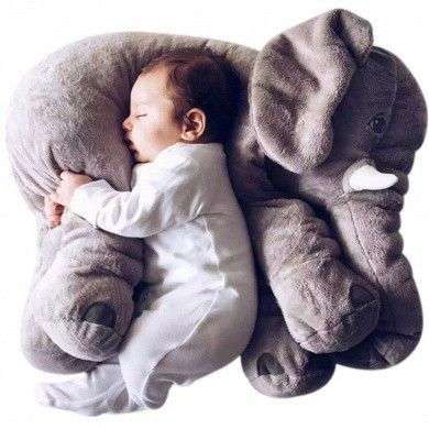 Stuffed Plush Elephant Toy For Kids - Grey