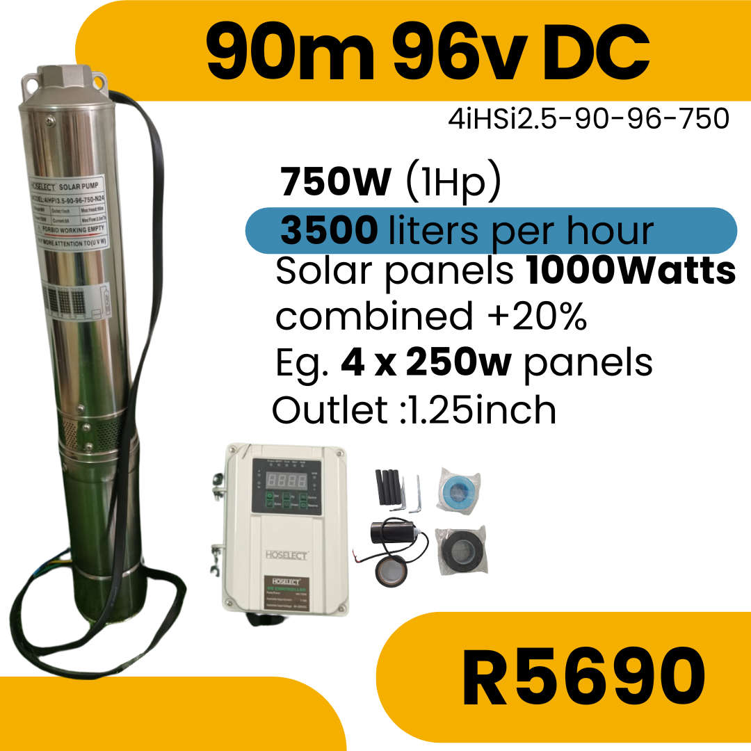 90m 96V DC Solar Borehole Pump