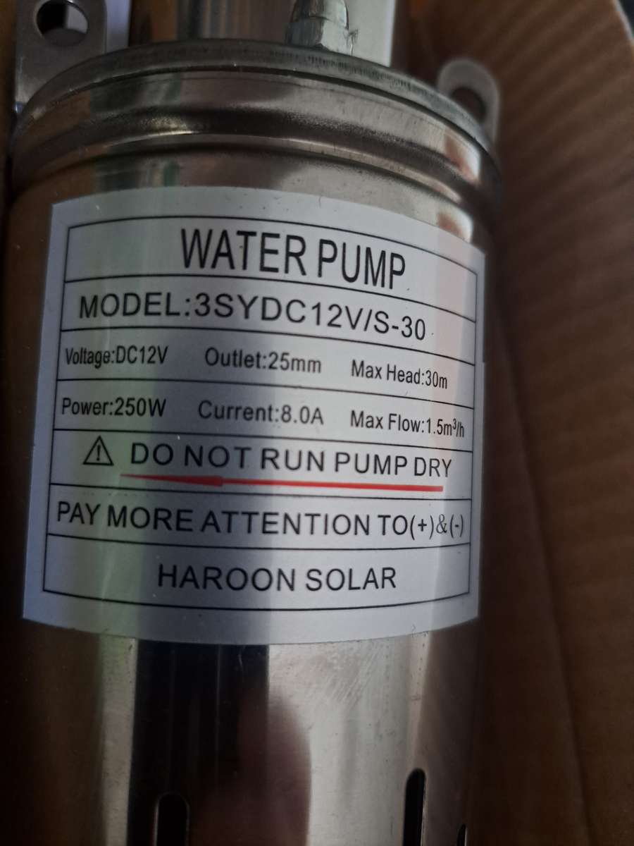 Solar Borehole Pump (30m) Solar Panel sold separately