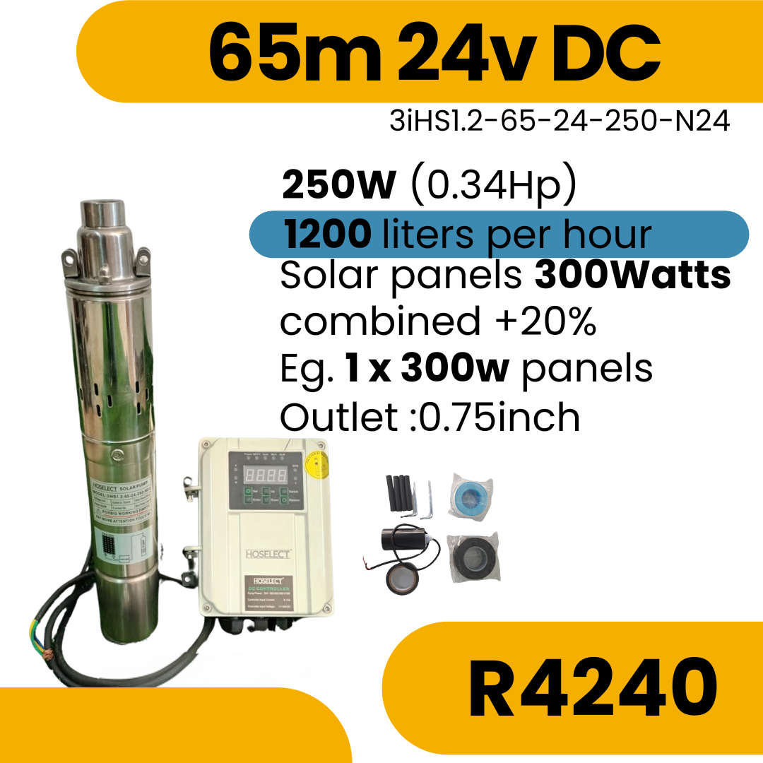 65m 24V DC Solar Borehole Pump