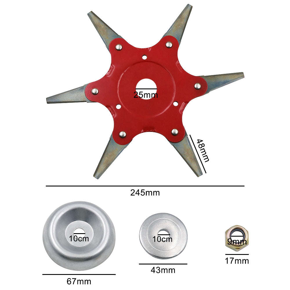 Universal Grass Trimmer | With 6 teeth steel head - Red