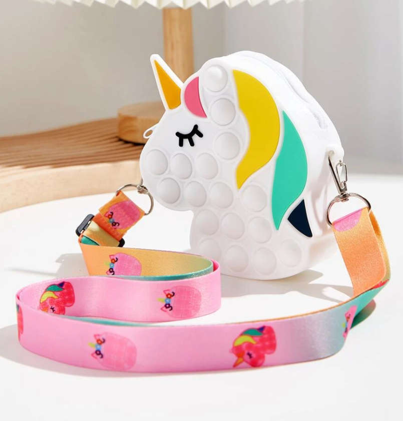 White Unicorn Pop it Shoulder Bag