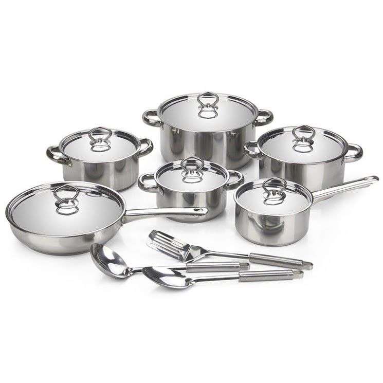 HomePro - Set Of 15 Piece Stainless Steel Cookware - DEMO UNIT