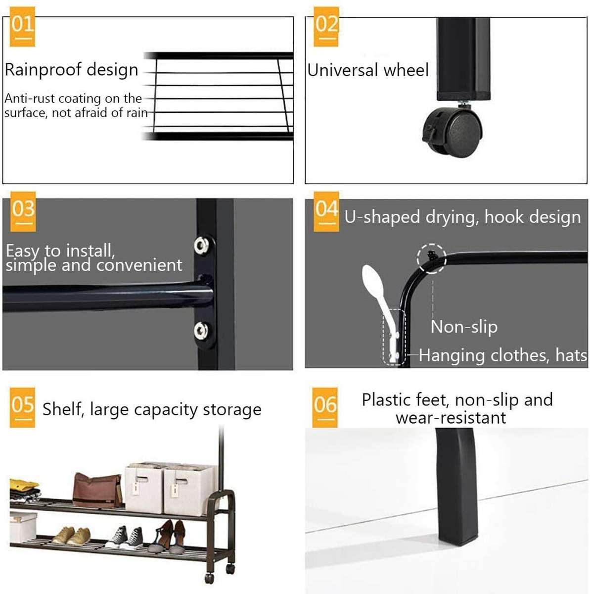 Nu Dekor - 2 Tier Shoe Storage Rack Clothing Rail