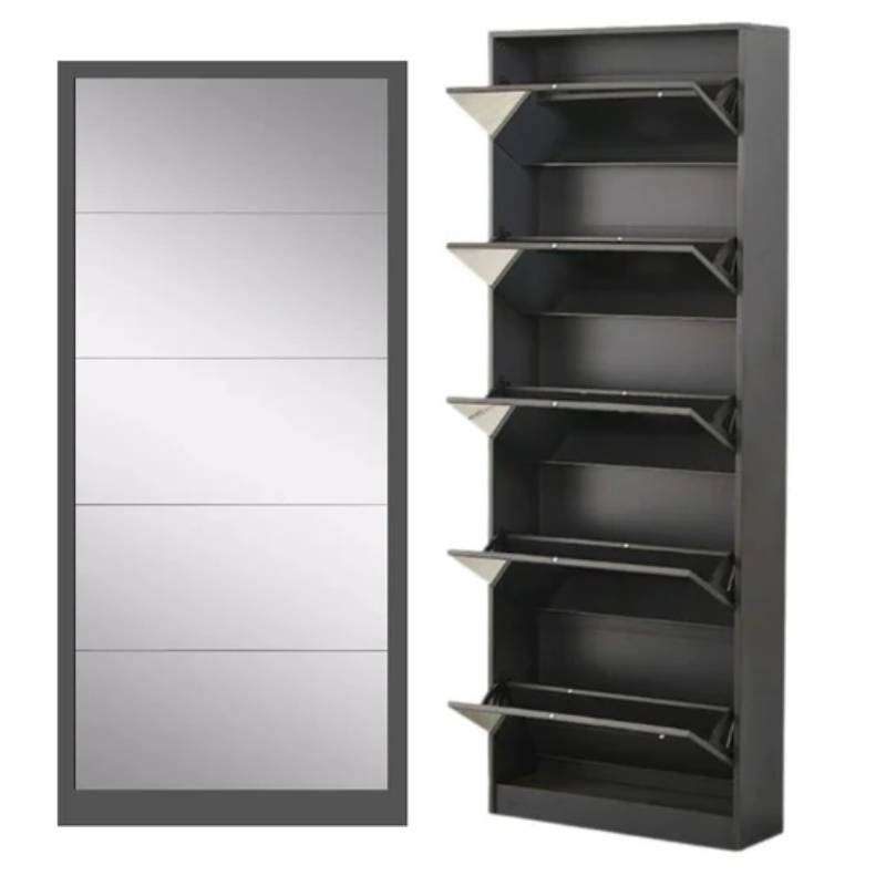 Nu Dekor - 5 Tier Mirror Shoe Cabinet
