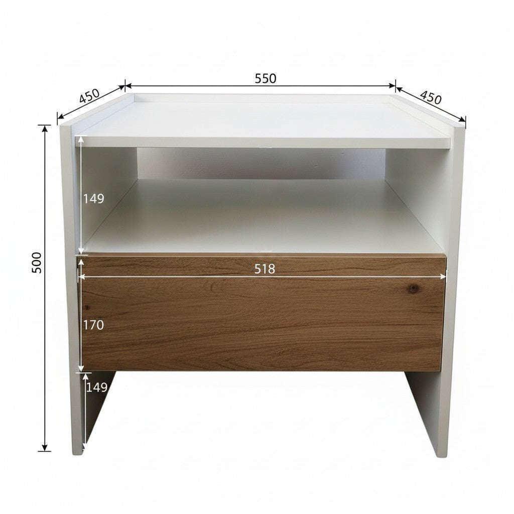 Nu Dekor - 2 Tone Anchor Bedside Pedestal