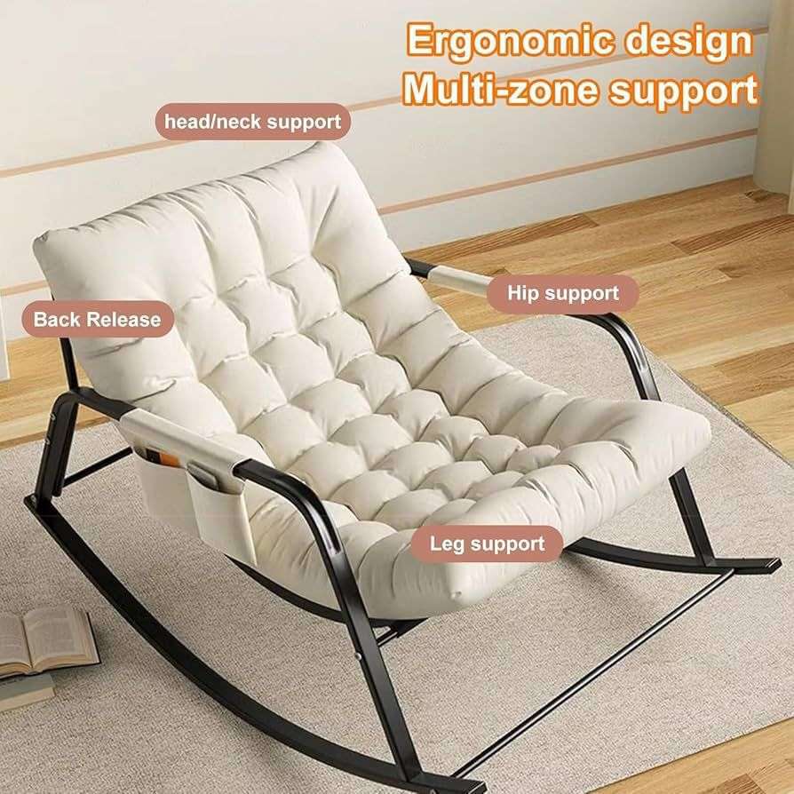 Relaxing Rocking Chair with Adjustable Backrest