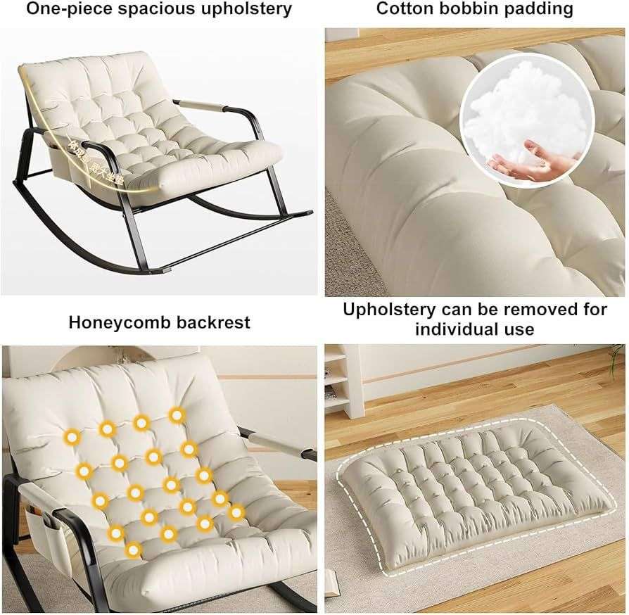 Relaxing Rocking Chair with Adjustable Backrest