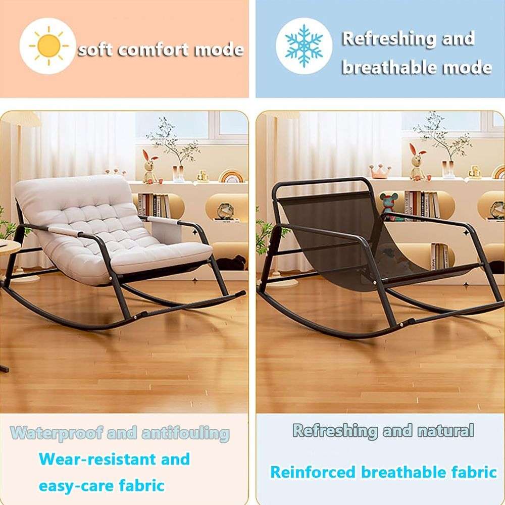 Relaxing Rocking Chair with Adjustable Backrest
