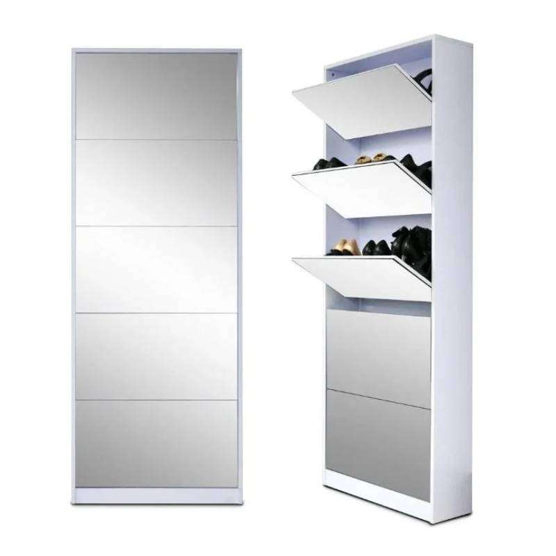 Nu Dekor - 5 Tier Mirror Shoe Cabinet