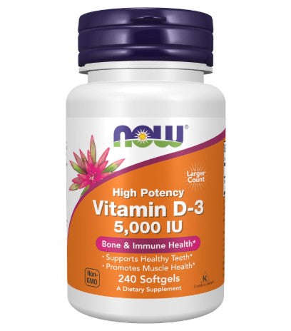 NOW Foods Vitamin D-3 5000 IU - 240 Softgels