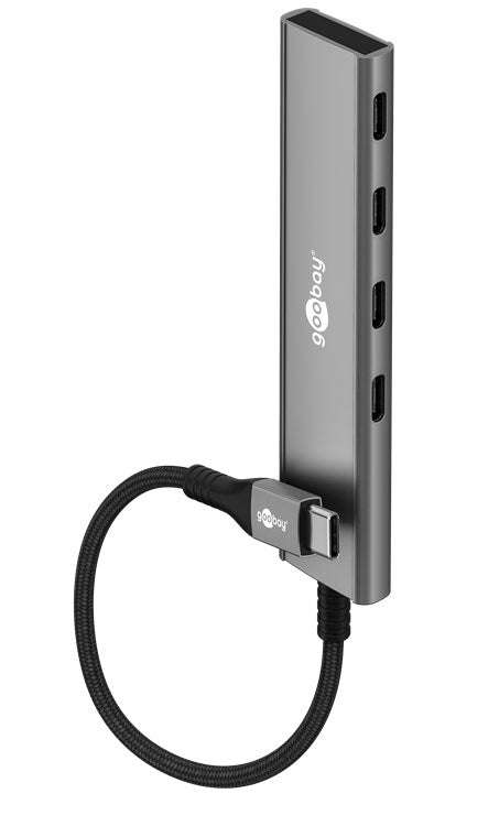 Goobay Slim 4-Port USB-C Hub, USB-C to 4 x USB-C 3.2