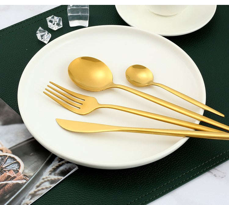 16 Piece LMA Stainless Steel Flatware Set & Noir Gift Box