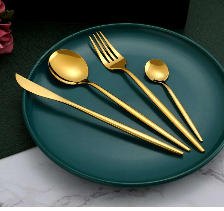 16 Piece LMA Stainless Steel Flatware Set & Noir Gift Box