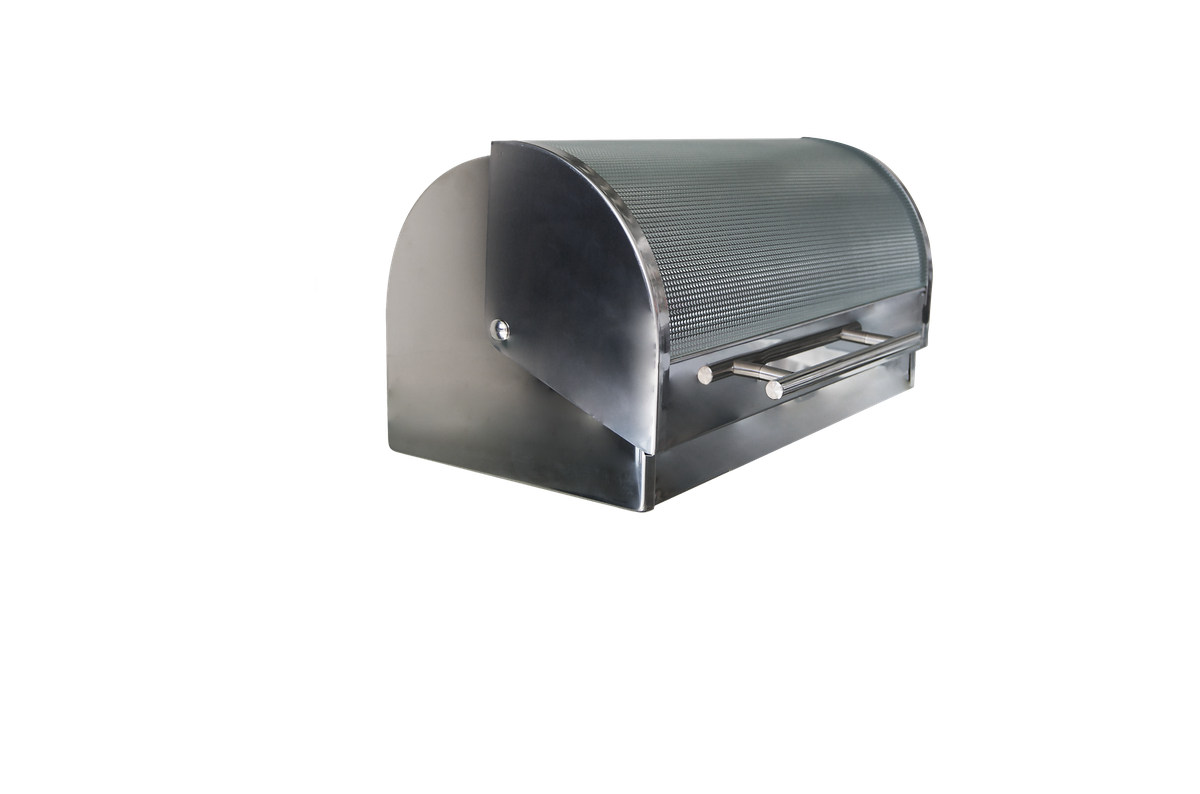 Stainless Steel Bread Bin With Hobnail Glass Cover (PLEASE READ DESCRIPTION)