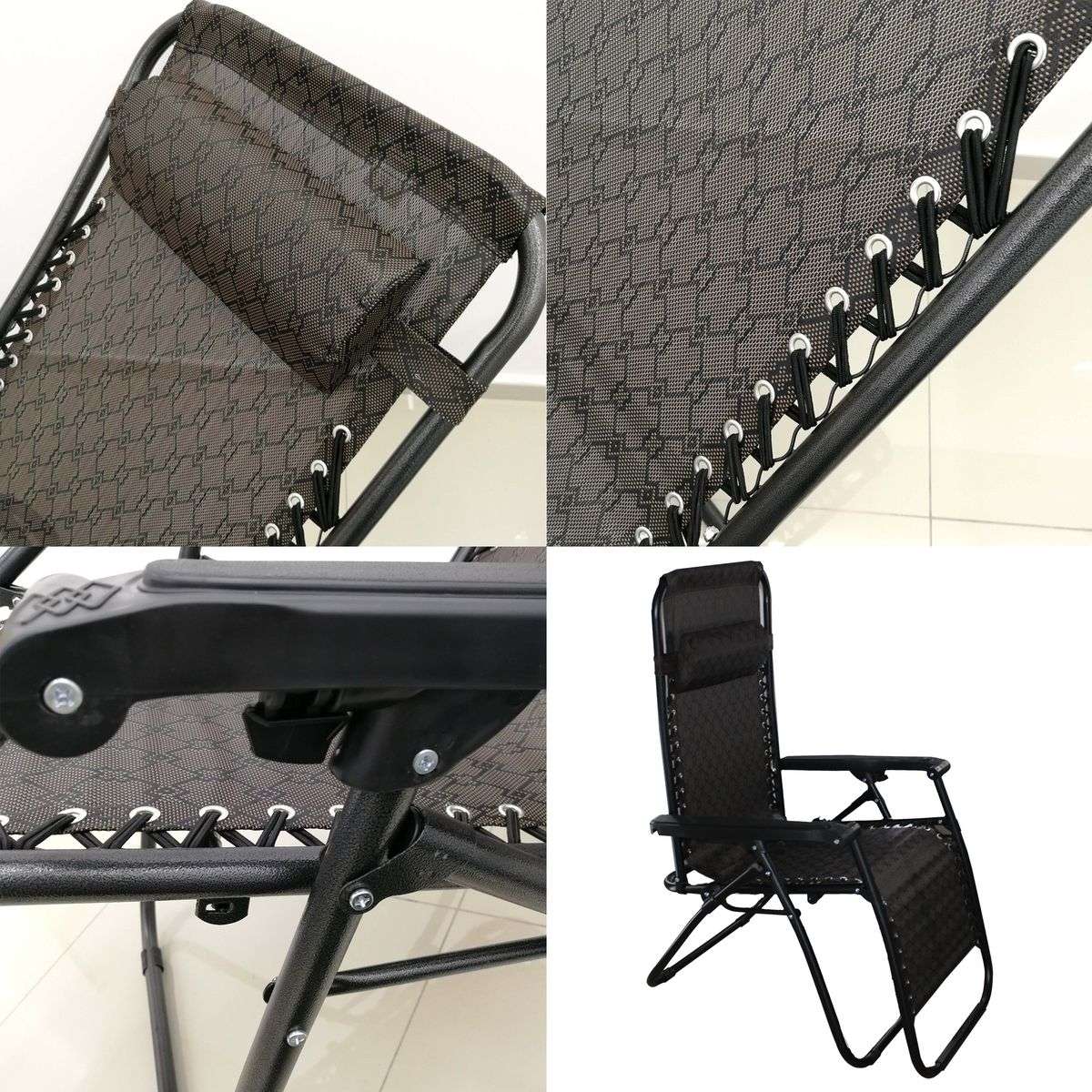 2 in 1 Zero Gravity Folding Recliner & Deck Chair with Removable Headrest