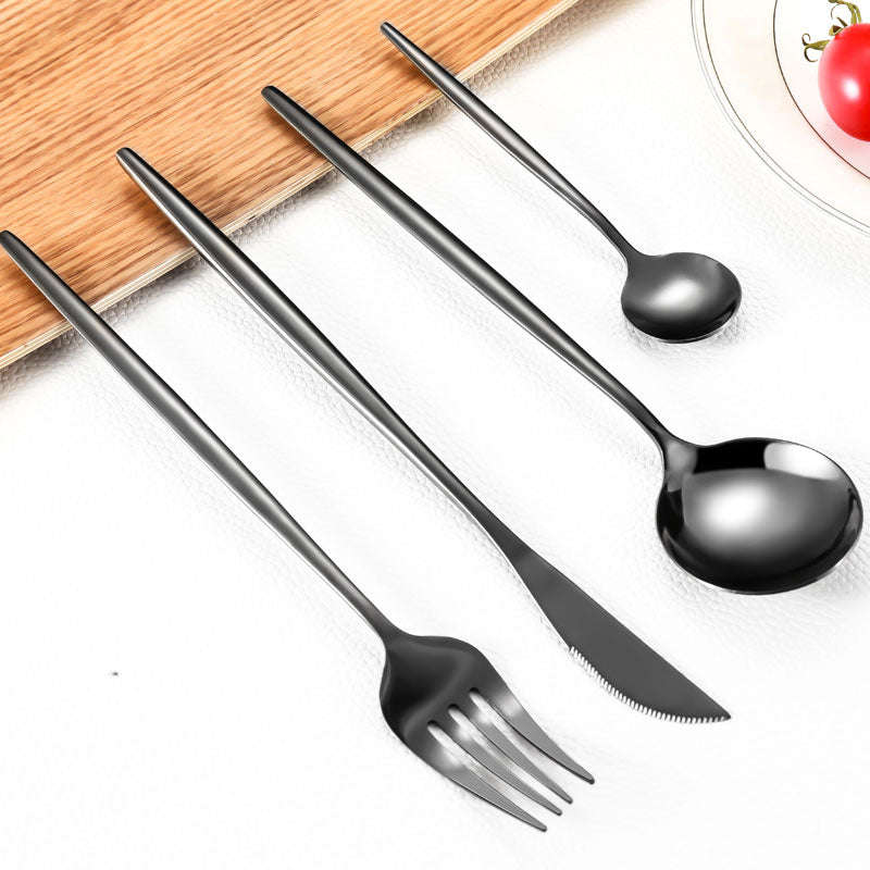 16 Piece LMA Stainless Steel Flatware Set & Noir Gift Box