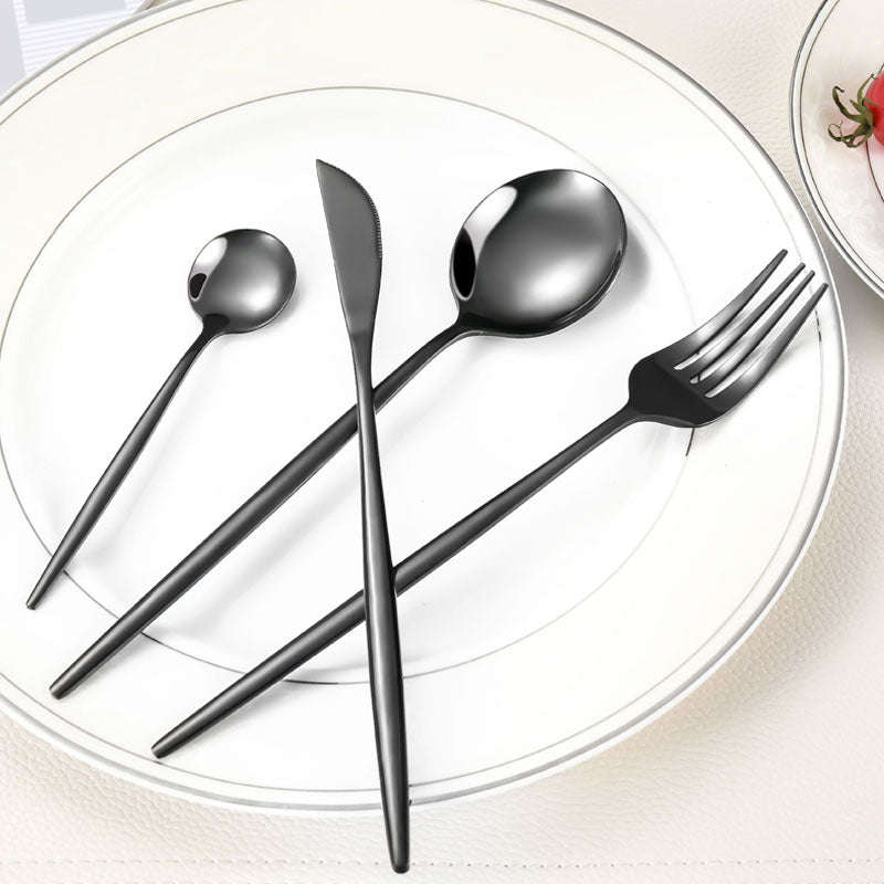 16 Piece LMA Stainless Steel Flatware Set & Noir Gift Box