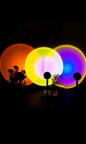 6 Pcs Background Ambient Light Mini Lamp Rainbow Lights Sunset Glow Lamp Led Decorative Night Lights