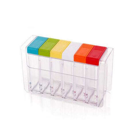 Spice Box Transparent Spice Jar Colorful Lid Seasoning Box 6Pcs/Set