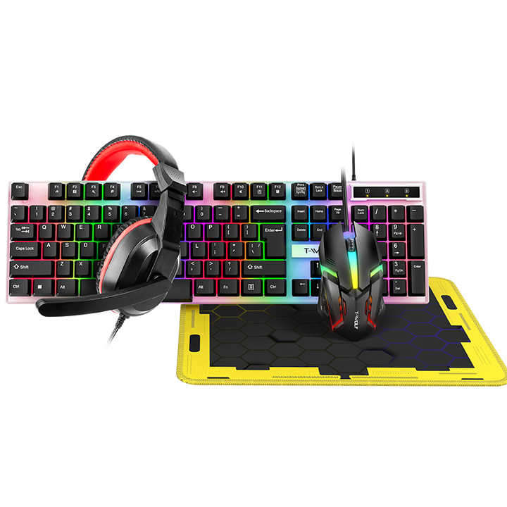 Computer gaming Kit Keyboard And Mouse Combo 4 In 1 Gaming Combo Set