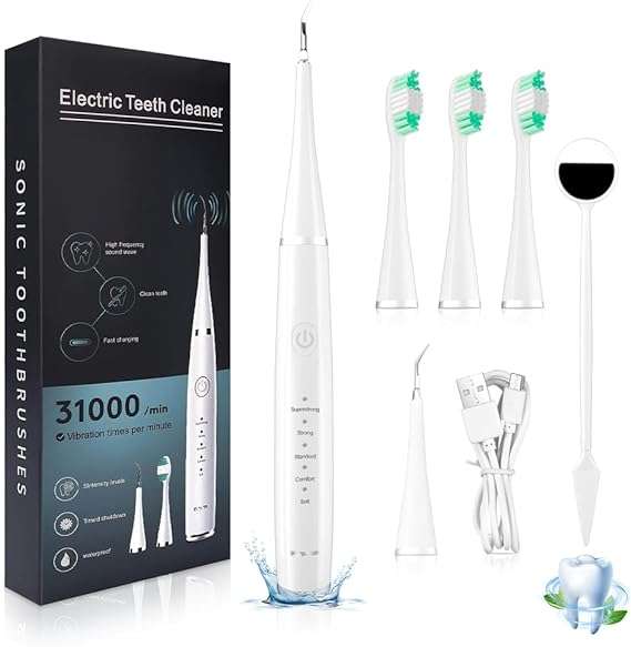 Remover for Teeth, Electric Tooth Cleaner Tartar Remover Tool with 5 Modes, 3 Replaceable Popular To