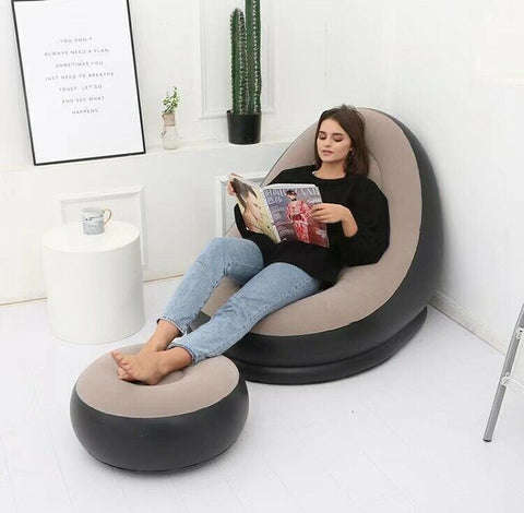 Inflatable Recliner Sofa Gaming Chair Footstool Seat Air