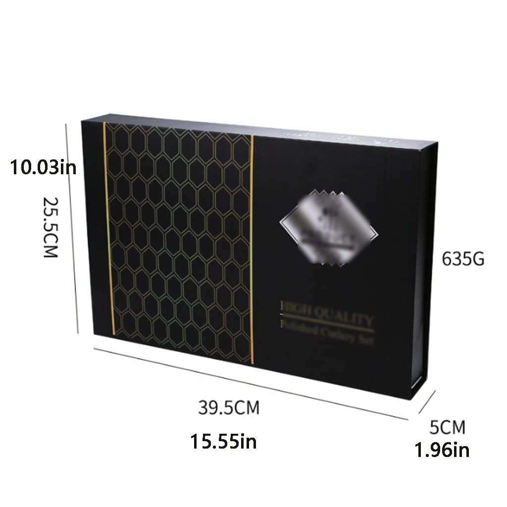 Cutlery Set Service For 6 With Box 24 Pieces Stainless Steel Flatware Set With Steak Knives, Forks A