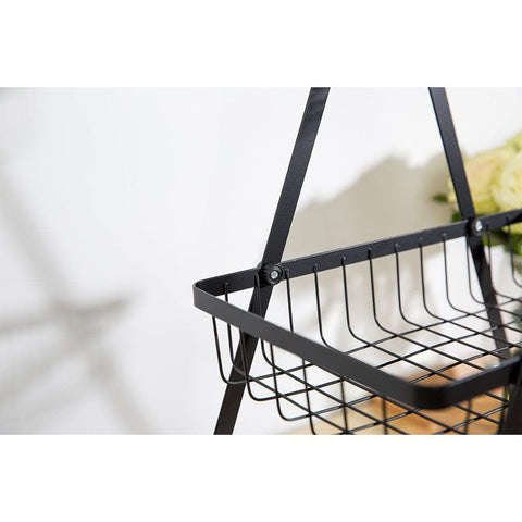 Tier Iron Fruit Storage Cart Metal Iron Wood | Modern Houseware Fruit And Vegetables Rack