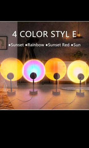 6 Pcs Background Ambient Light Mini Lamp Rainbow Lights Sunset Glow Lamp Led Decorative Night Lights