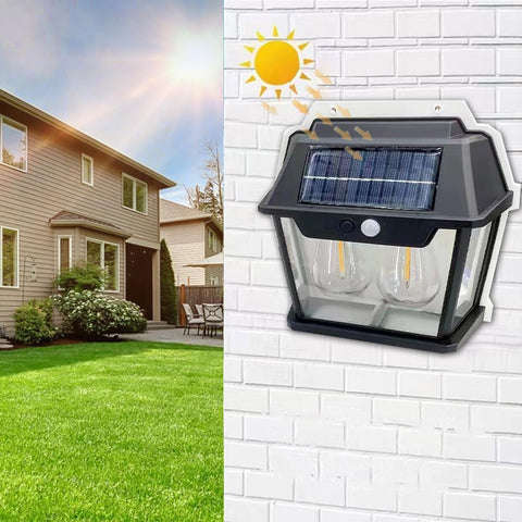 LED Dual Core Outdoor Lighting Solar Warm Light Wall Lamp
