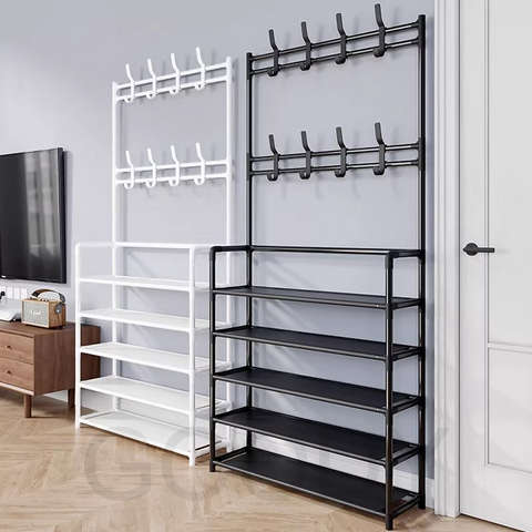 4/5 Layer Shoe Rack Storage Cabinet Simple Floor-Standing Coat Rack Shoe And Hat Rack Bedroom Clothe