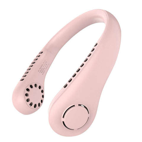 Portable USB Rechargeable Neckband Lazy Neck Hanging Dual Cooling Mini Fan