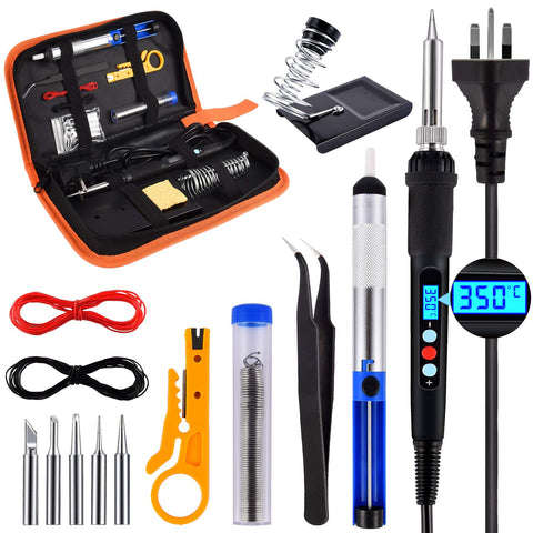Soldering Iron Kit Welding Tools - 60W 240V LCD Screen 180-500 Temperature Adjustable Solder Wire