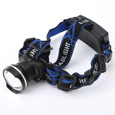Bright T6 LED 3 Mode Zoom Focus Fish Eye Headlamp