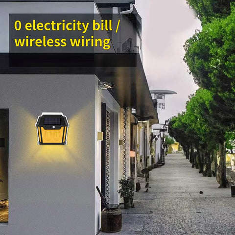 LED Dual Core Outdoor Lighting Solar Warm Light Wall Lamp