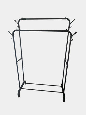 Storage Rack Double Layer Double Pole Clothes Storage Rack Floor-Standing Clothes Drying Rack