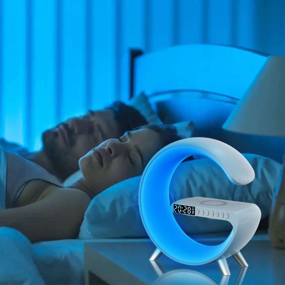 Multifunctional Wireless Charger Alarm Clock Speaker, 2023 Wireless Charger Atmosphere Lamp, Intelli