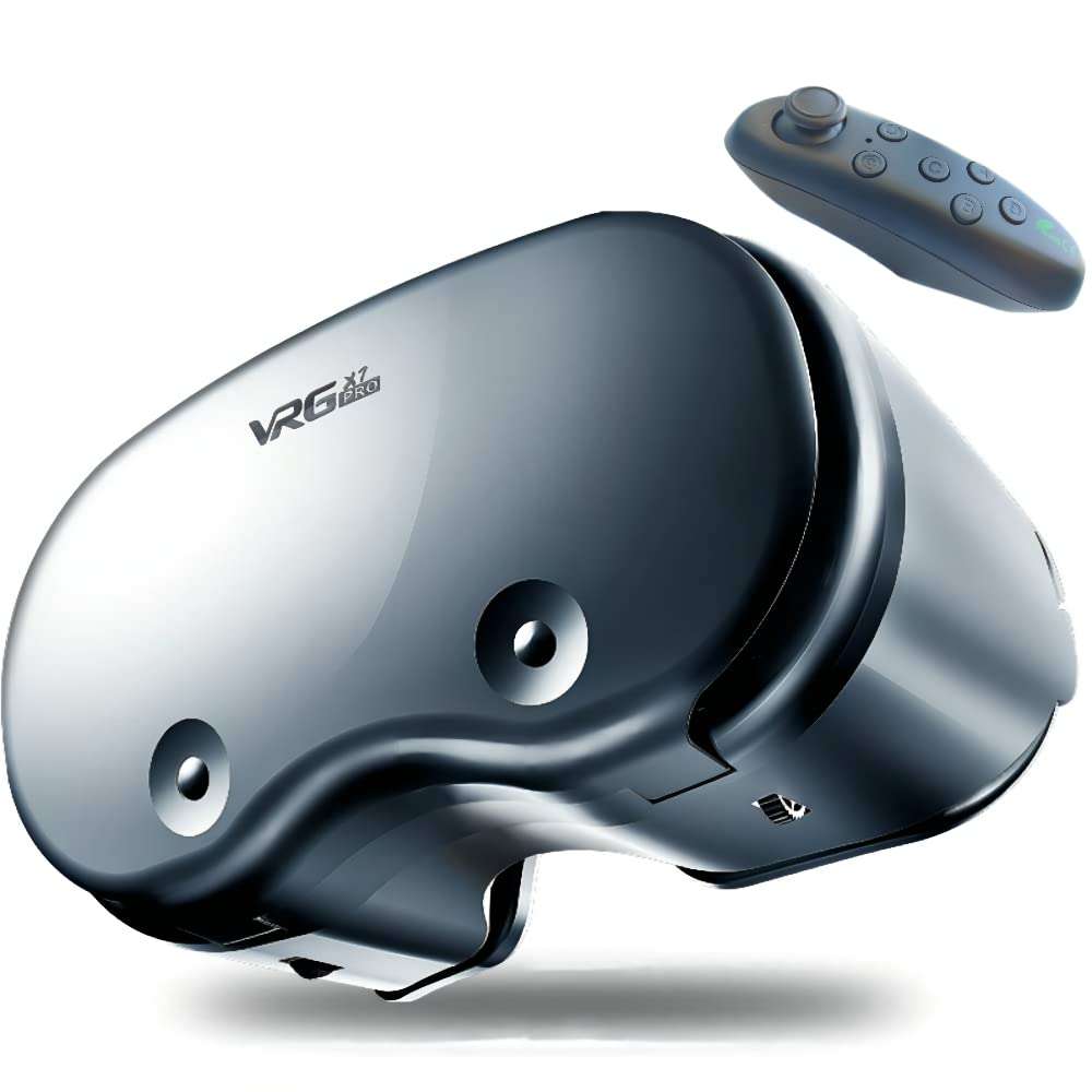 Blue Lens VR Headset with Controller|VR Box Virtual Reality 3D Goggles for All Series iPhone&Android