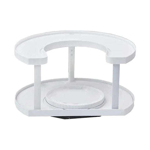 360 Degree Rotating Spice Rack Turntable Non Skid Save Space 2 Tiers Condiments Storage Rack for Kit