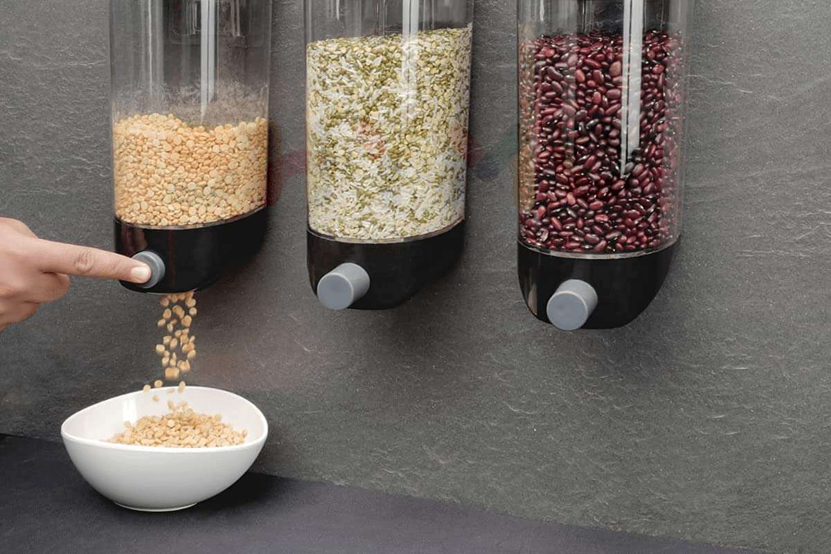 Push Button Wall Mount Container Save More Space on Kitchen Counter Table Drawer Desk Cupboard