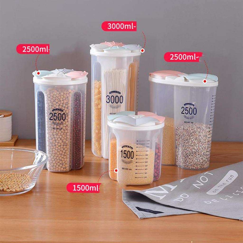 Refrigerator Miscellaneous Grains Transparent Airtight Jar Kitchen Bean Food Grade Storage Tank Divi