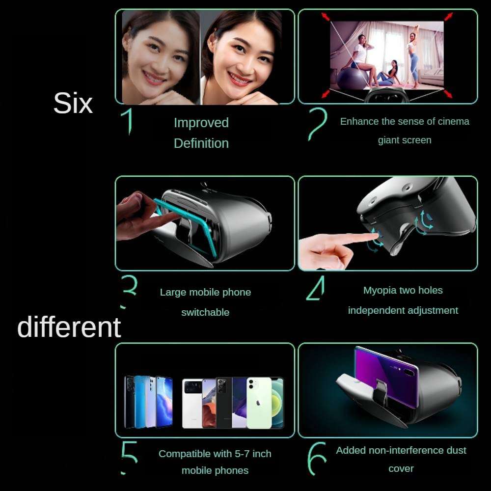 Blue Lens VR Headset with Controller|VR Box Virtual Reality 3D Goggles for All Series iPhone&Android