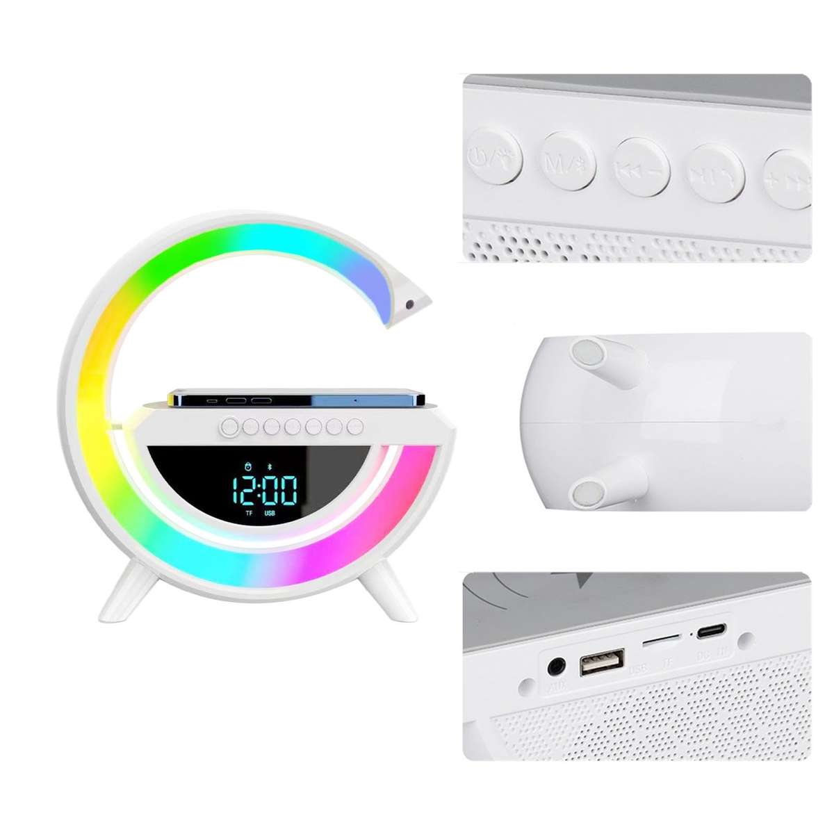 Wireless Speaker Charger,Smart Lamp Speaker With Wireless Charger,Dimmable Night Light G Speaker Lam