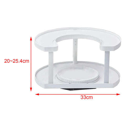 360 Degree Rotating Spice Rack Turntable Non Skid Save Space 2 Tiers Condiments Storage Rack for Kit