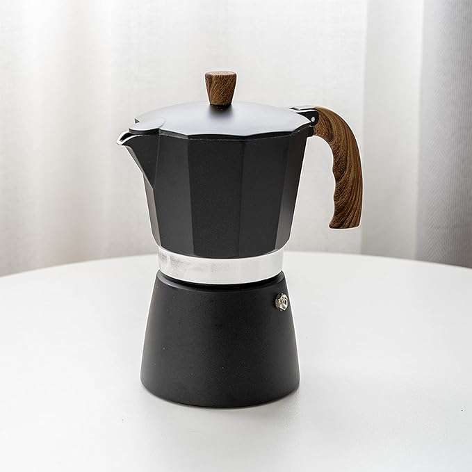 Aluminum Alloy Moka Pot Stovetop Espresso Coffee Maker Italian Moka Pot with Prevent Scalding Hand