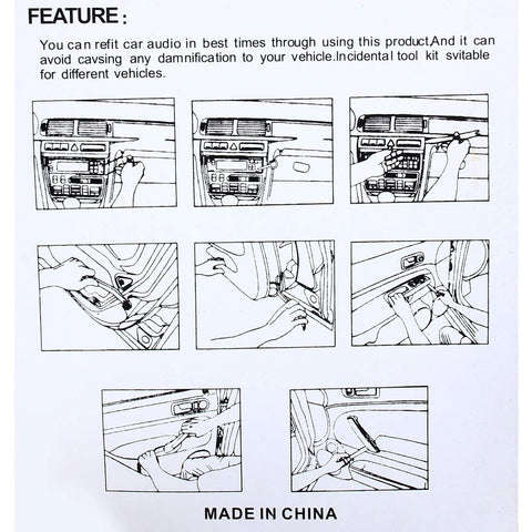 Professional Car Repair Tool Set, 12 in 1 Car Audio System Dashboard Door Panel Removal Dismantling