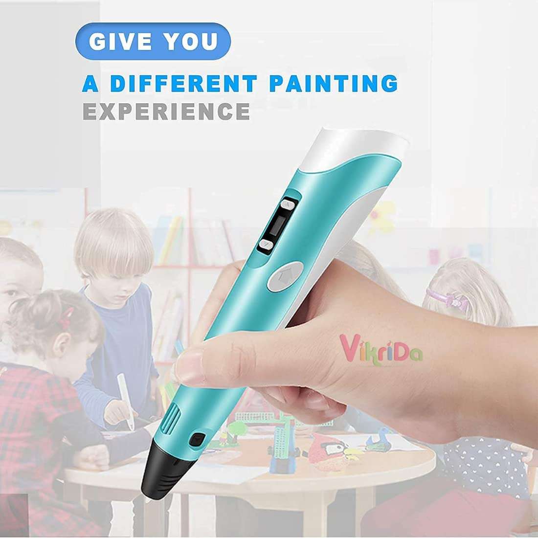Combo Set Of 3D Pen, Lcd Display With 10 Pcs 5 Metre +3 Pcs 5 Metre Different Color Of Pla Filament