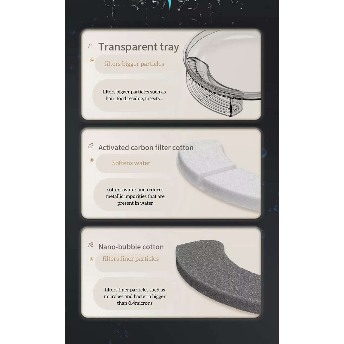 Automatic Pet Water Feeder for Dogs and Cats. 3L Capacity with Water Filter | Runs Silently and Kill