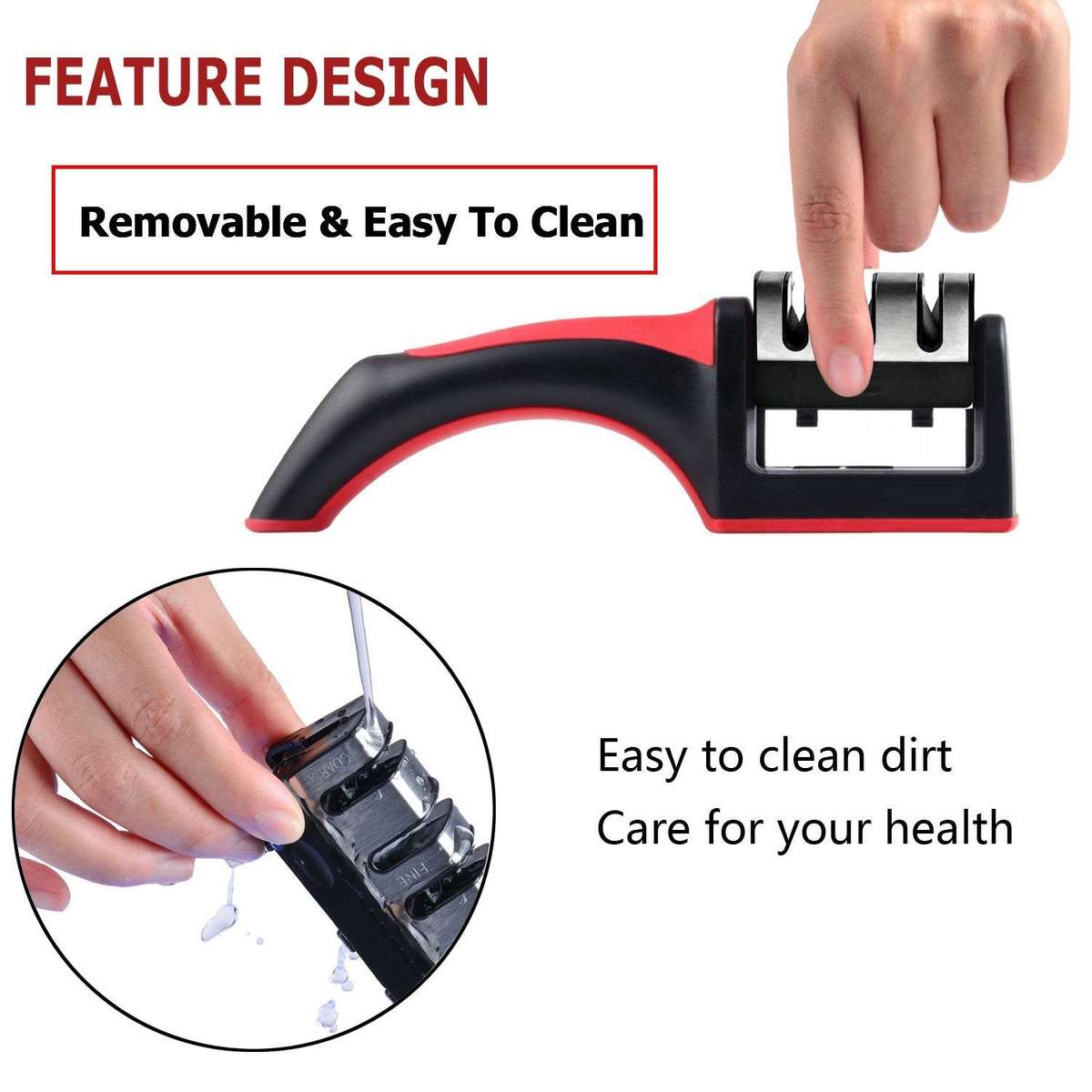 ResArea Knife and Scissor Sharpeners 3 Stage Knife Sharpener 3-in-1 Knife and Scissors Sharpener wit